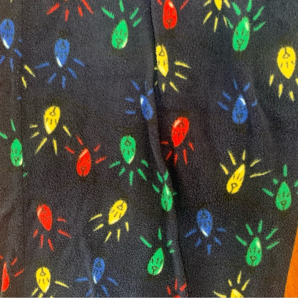 MACY*S Club Room Holiday Lights Fleece Drawstring Pajama Pants Navy Blue Men's M - Picture 2 of 5